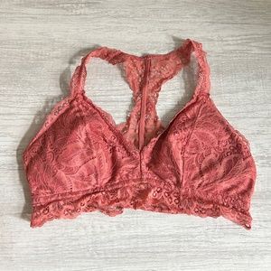 Lightly lined racer back bralette Auden medium orange coral